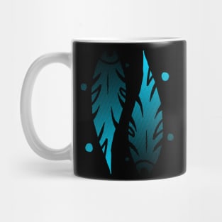 Tribal: Double Blue Leaves Mug